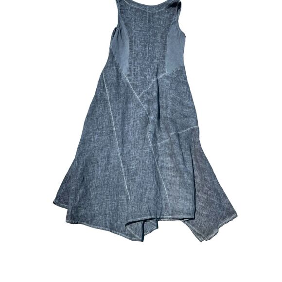 Sea Glass Lane Navy Blue Linen Blend Slvls Maxi Dress S Scoop Neck Lightweight - Picture 2 of 10